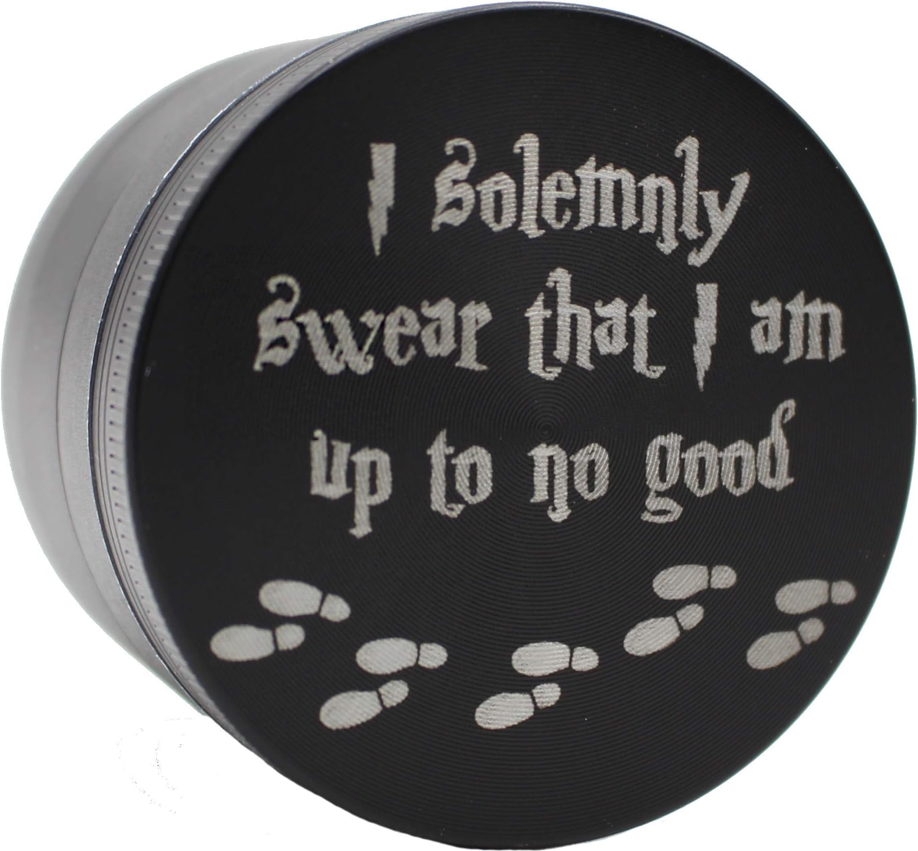 Pacific NW Grinders - Herb/Spice/Tobacco/Grinder with Pollen Catcher, 4 piece 2" Heavy Duty Zinc with Scrapper (I Solemly Swear)