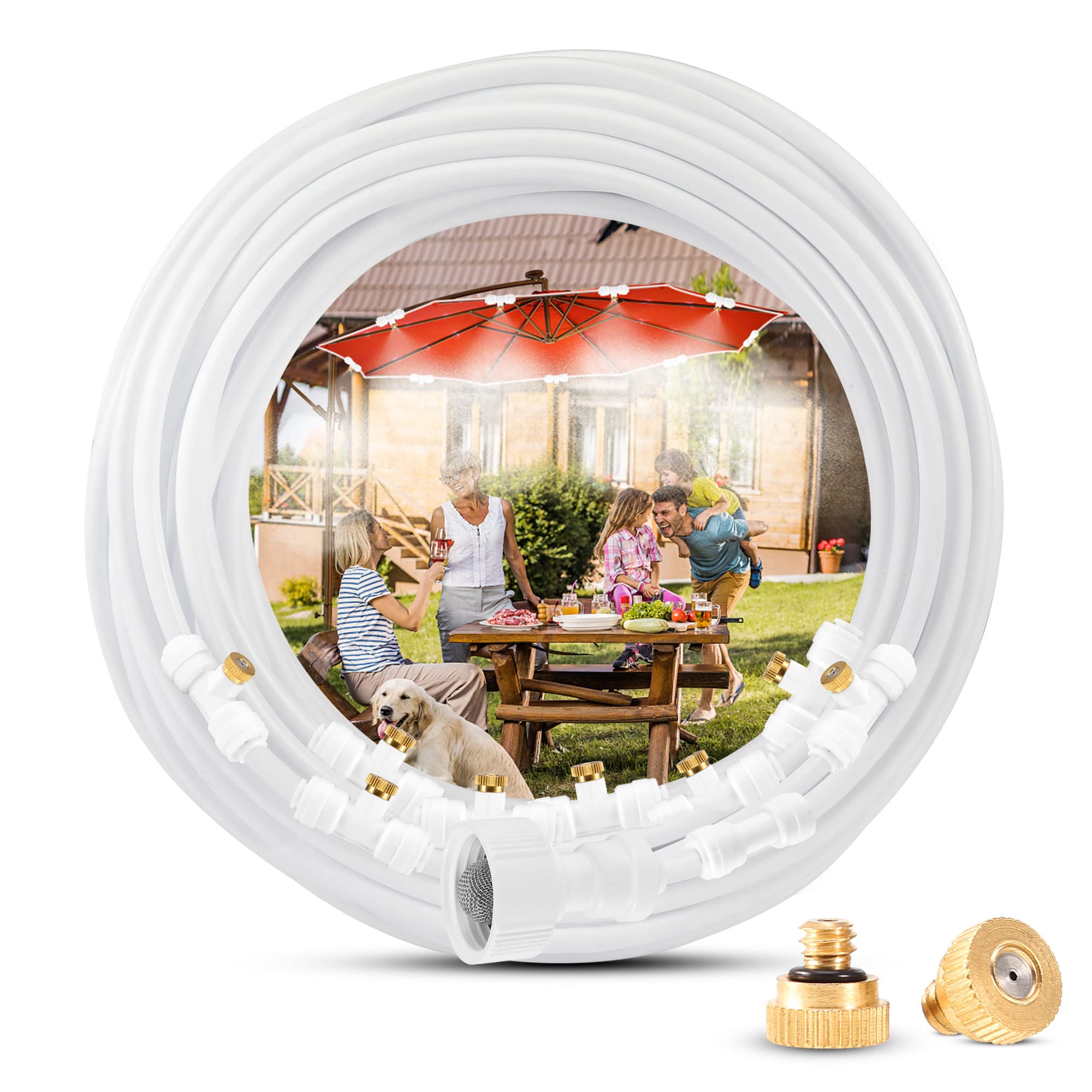 Photo 1 of Homasky Mister System for Outside Patio, 50 FT Outdoor Misters for Outside Patio, Misting System for Cooling Producing Water Mist in Backyard, Trampoline, Porch, Deck, Umbrella, Garden
