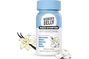 Wonderbelly Multi-Symptom Medicine, Anti-Diarrhea & Upset Stomach Relief with Bismuth Subsalicylate, Vanilla Bean, 48 Chewable Tablets