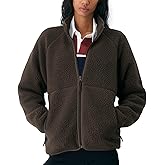 Hixiaohe Womens Fuzzy Fleece Jacket Fall Winter Warm Long Sleeve Sherpa Coats Casual Full Zip Up Outerwear with Pockets