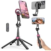 ACKIMA 37''Magnetic Phone Tripod, Portable Selfie Stick Tripod &amp; 4-Leg Base | 360&deg; Rotation, 3-in-1 Magsafe Tripod with Wireless Remote for iPhone1817 Pro Hands-Free Video Recording, Gym Workout,Travel