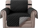 BellaHills Reversible Armchair Sofa Cover 1-4 Seater Water Repellent Black Grey