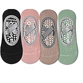 Rishaca Grip Pilates Socks for Women Yoga Socks with Grips Open Top Non Slip Grippy Socks for Barre, Ballet, Barefoot Workout