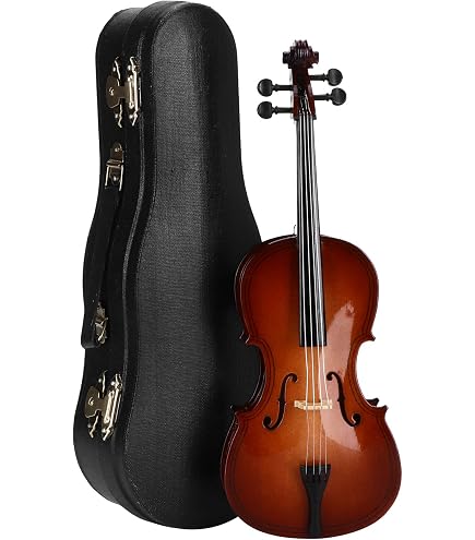 Mini Violonchelo De Madera Con Soporte Y Estuche – Réplica En Miniatura Para Decoración Y Colección, Regalo Para Amantes De La Música