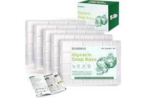 EDSRDRUS 5lb Glycerin Soap Base - Unscented Melt and Pour Soap Base for DIY Crafting, Easy to Cut, Vegan and Cruelty-Free, Moisturizing and Gentle on Skin for Soap Making Supplies (Transparent, 5 Pound)