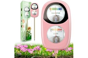 DAQVQ 2-in-1 Soil Moisture Meter, Soil PH Meter, Large Dual-Screen Soil PH Tester & Moisture Meter for Plants Indoor&Outdoor Garden,Lawn,Farm Soil Test Kit-No Battery Needed-Sweetpink
