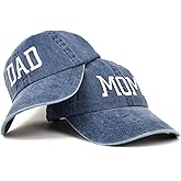 Trendy Apparel Shop Capital Mom and Dad Pigment Dyed Couple 2 Pc Cap Set