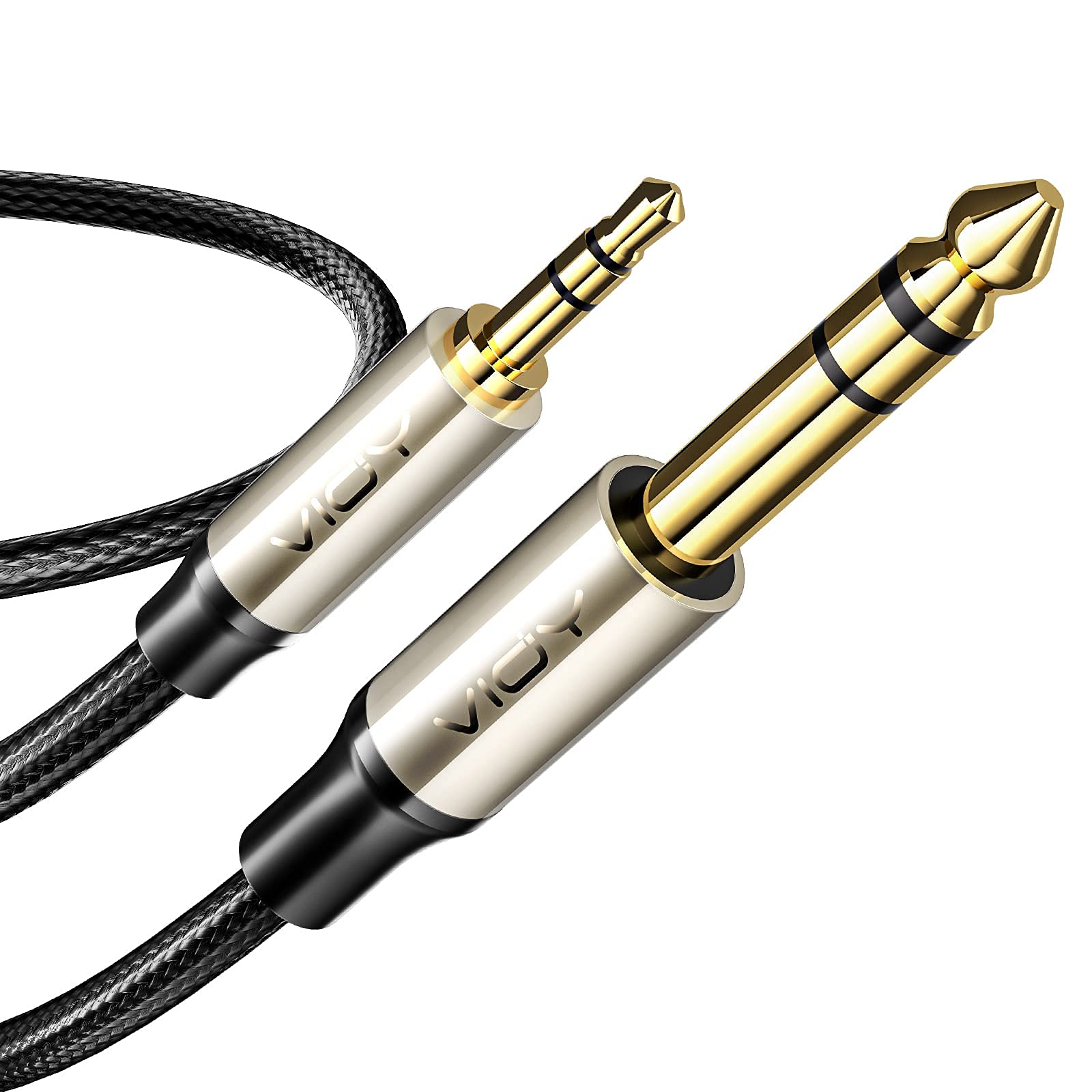 VIOY 5ft 3.5mm to 6.35mm TRS Stereo Audio Jack Cable, Compatible with Smartphone, Tablet, Headphone, Amplifier, Speaker