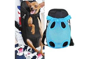 SUYTIPE Pet Carrier Backpack, Adjustable Pet Cat Dog Carrier Backpack Travel Bag, Legs Out,Dog Carrier for Hiking Camping Travel, Sling Bag for Small Medium Dog Cat (Light Blue, Small (1.5-3LBS))