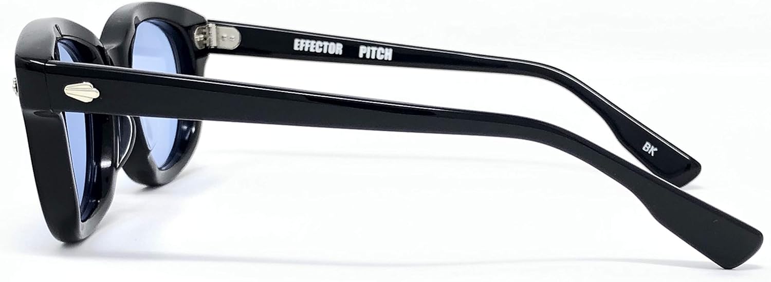 Amazon Effector サングラス 伊達眼鏡 メガネ Pitch Bk Bl 日本製 メンズ レディース ファッション おしゃれ シンプル かっこいい スタイリッシュ ボストン ウェリントン 専用ケース めがね工房ハトヤオリジナルメガネ拭き付 正規品 ファッション眼鏡 通販