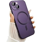 ankofave Magnetic Case for iPhone 14 Plus Phone Case for Women, Shockproof Matte Luxury Soft Metallic Luster Design with Camera Lens Protector, Compatible with Magsafe for iPhone 14 Plus 6.7"-Purple