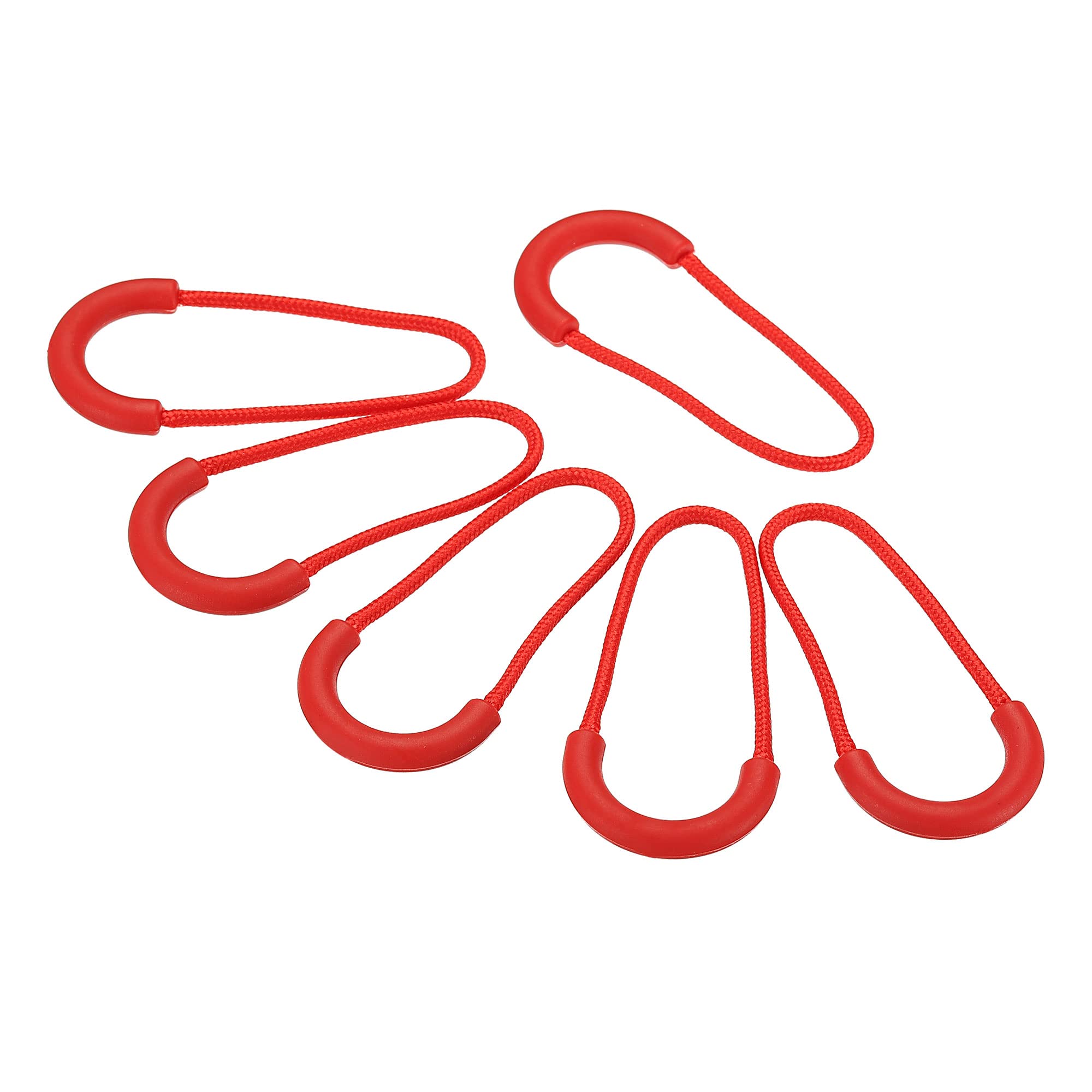 PATIKIL Zipper Pulls Extension Handle Cord, 20 Pack Finger Use Plastic U-Shape Tab Tag Extender for Luggage Backpacks, Red