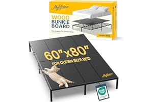 Bunkie Board Queen Size (60x80'') - Extra Sturdy Wood Bed Boards for Slatted Metal Frame, Sleeper Sofa Support Board to Stop 