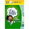 Puffs Plus Lotion Facial Tissues, 24 Family Boxes, 124 Tissues Per Box
