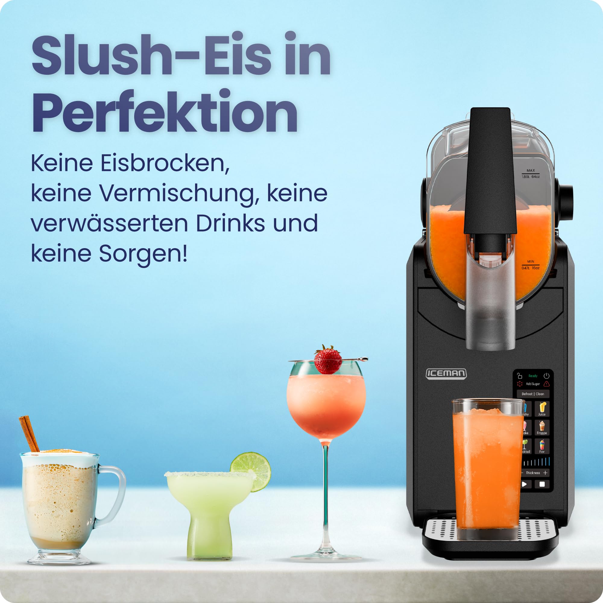 Iceman 1,9L Slushie-Maschine, 5 Voreinstellungen, kein Eis & kein Mixen 2