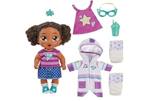 Baby Alive Super BFF Tilly Tinker Black Hair Dress Up Baby Doll Playset, 11 Inches, Toys for 3 Year Old Girls & Boys & Up (Amazon Exclusive)