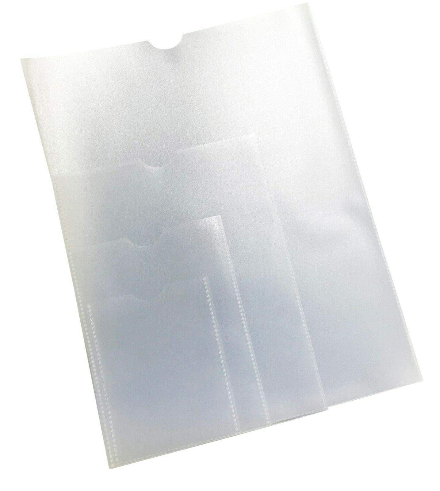 Crystal Clear Unpunched Job Pockets with Thumb Cut, Job Card Holders, Page Protectors (A4 Pack of 100) Plastic Sleeves Page Holder Pocket Card Sleeve Protectors PCL Media ltd