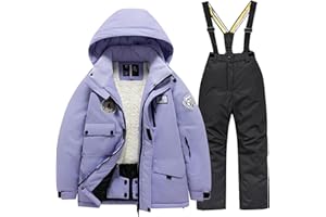 Kids Snowsuit Winter Boys Girls Snow Suits Kid Hooded Down Jacket + Ski Bib Pants Windbroof Snowboarding Snow Outfit