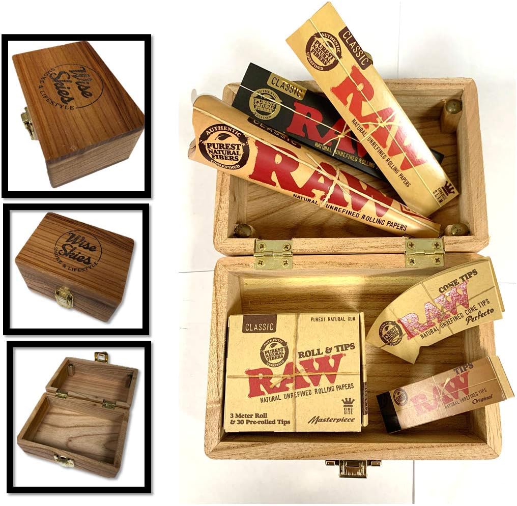Smoking Gift Box - Raw Cone, Raw Smoking Black Rolling Paper, Raw Cone Tips, Raw Tips Gift Set