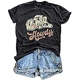 Country Music Shirt for Women Cow Skull Shirts Western Graphic T Shirts Rodeo Cowboy Short Sleeve Casual Tee Tops