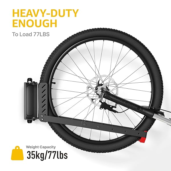 MONTEK SWIVEL BIKE WALL MOUNT, NO HEAVY LIFTING REQUIRED BIKE WALL MOUNT, BIKE HANGERS FOR GARAGE, SPACE-SAVING BIKE RACK GARAGE, EASY TO LOAD AND UNLOAD, BIKE HANGER CAN HOLD UP TO 77 LBS, 2 PACK