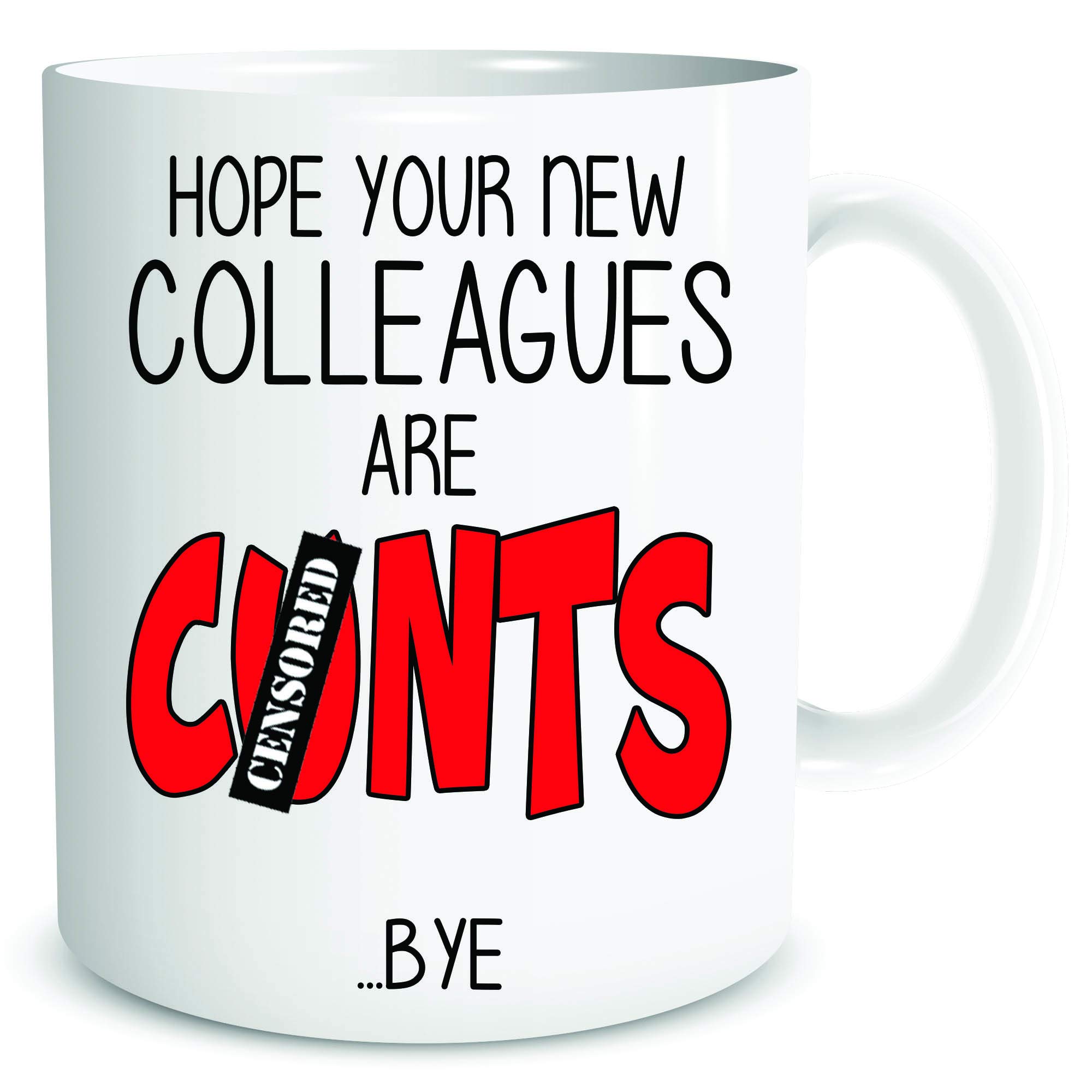 Funny Rude Mugs Colleague Leaving Gift Mug Hope Your New Colleagues are C*NTS Bye Good Luck Coworker New Job Farewell WSDMUG1953