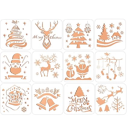 Amazoncom Christmas Painting Stencils Cute Christmas Trees