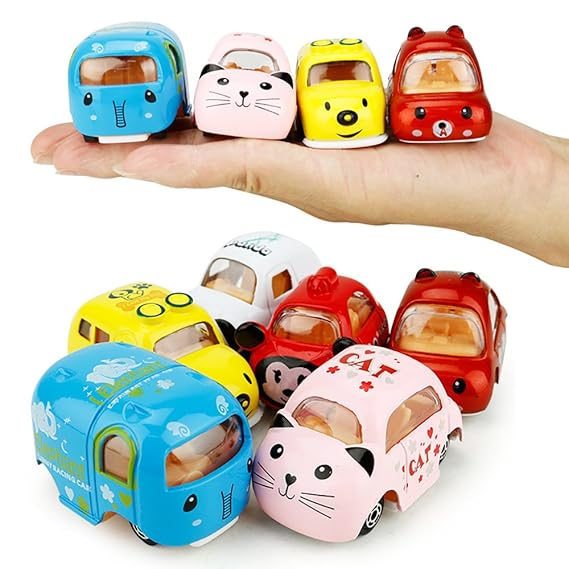 Qrity Push & Pull Toy, Pull Back Car, 6 Pack Assorted Mini Alloy