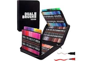 AQTQA Dual Brush Marker Pens, 120 Colors Art Markers Set with Fine and Brush Tip Markers for Adult Coloring Books No Bleeding, Can Be Used for Note Taking Planner Hand Lettering Calligraphy