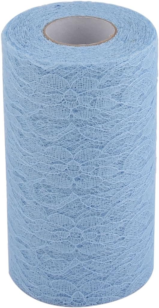 uxcell Lace Wedding Party Banquet Hall DIY Decor Tulle Spool Roll 6 Inch x 25 Yards Blue