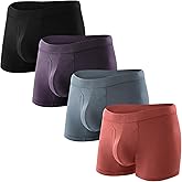 BAMBOO COOL Mens Underwear Trunks for Man Soft Waistband Open-fly Support Briefs(3 or 4 pack)