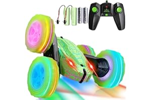 FAFUGANIA Remote Control Car, 360° Rotating RC Cars with Wheel Light and Body Crack Light,Fast and Flips 4WD Double-Sided RC Stunt Cars for 6-12 Years Old Kids Xmas Toy Cars Gift