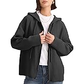 LIMINEMI Cardigan Sweaters for Women with Zip Up Hoodie Long Sleeve Drawstring Chunky and Oversized Cardigan