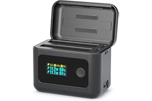 JIMOVA Insta 360 X4 Air Charger for Insta360 X4 Air Accessories, OLED Intelligent Charger Hub for Insta360 X4 Air Battery, 24