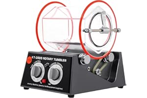 Iglobalbuy Jewelry Polisher Tumbler 5Kg 11Lbs Capacity Mini Rotary Polisher Tumbler Surface Polisher 60W Jewelry Polishing Finishing Machine w/ Glass Barrel Lock Buckle Rotary Tumbler Surface Polisher