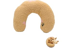 Andiker Pillows for Cats, U Shape Soft Fluffy Kitten Pillow to Lay On Cat Bed Pillow Ultra Soft Pet Pillow for Cat Fluffy Cats Pillows for Indoor Cats and Puppies to Improve Sleep Quality (Yellow)