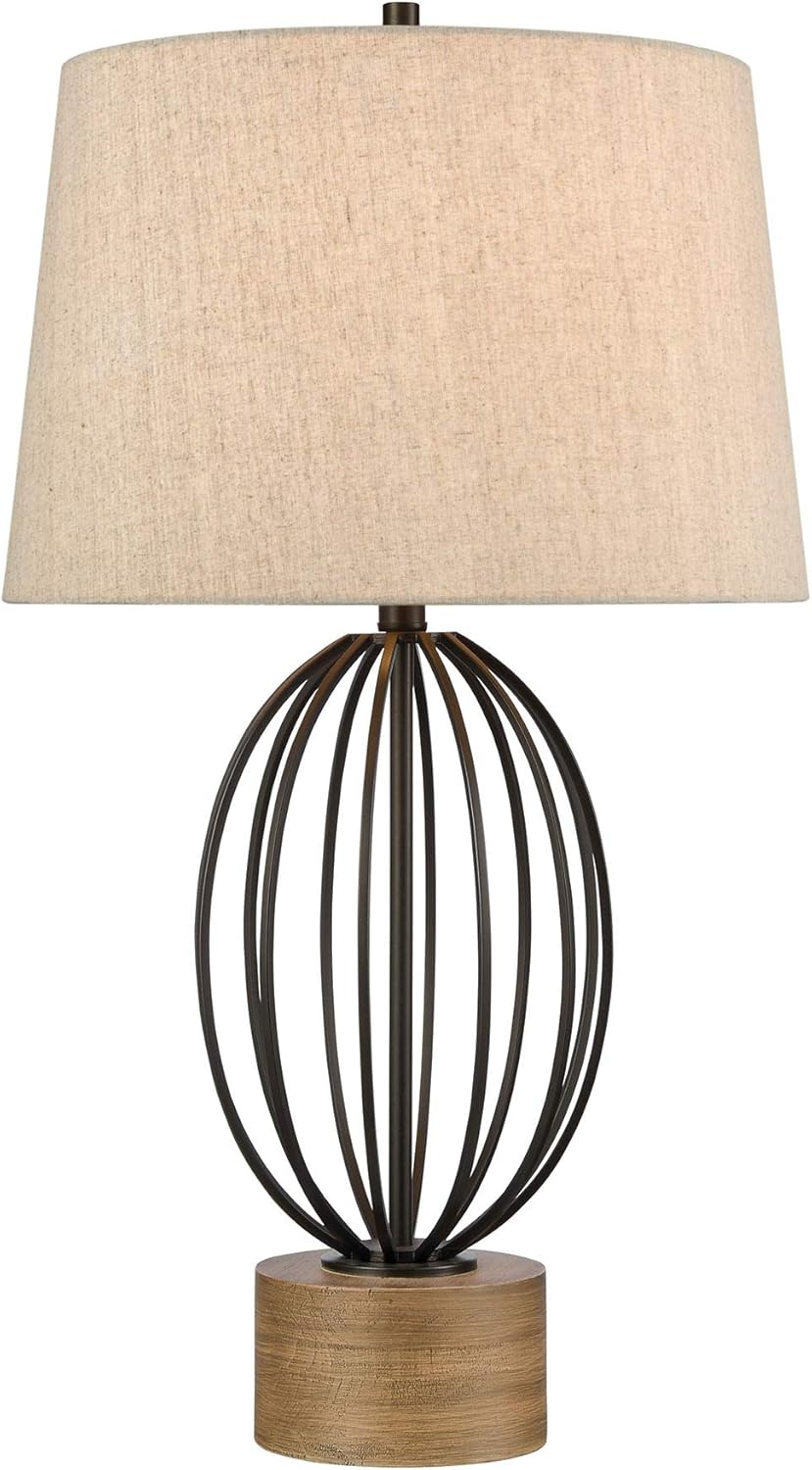 cream and oak lamp table