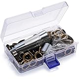 Pangda Grommet Tool Kit, Grommet Setting Tool and 100 Sets Grommets Eyelets with Storage Box (1/ 2 Inch Inside Diameter, Gree