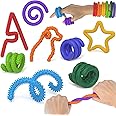 Sensory Fidget Toys for Kids Adults,8PCS Flexible Fidget Sticks for Stress Anxiety Autistic ADHD, Calm Down Travel Airplane E