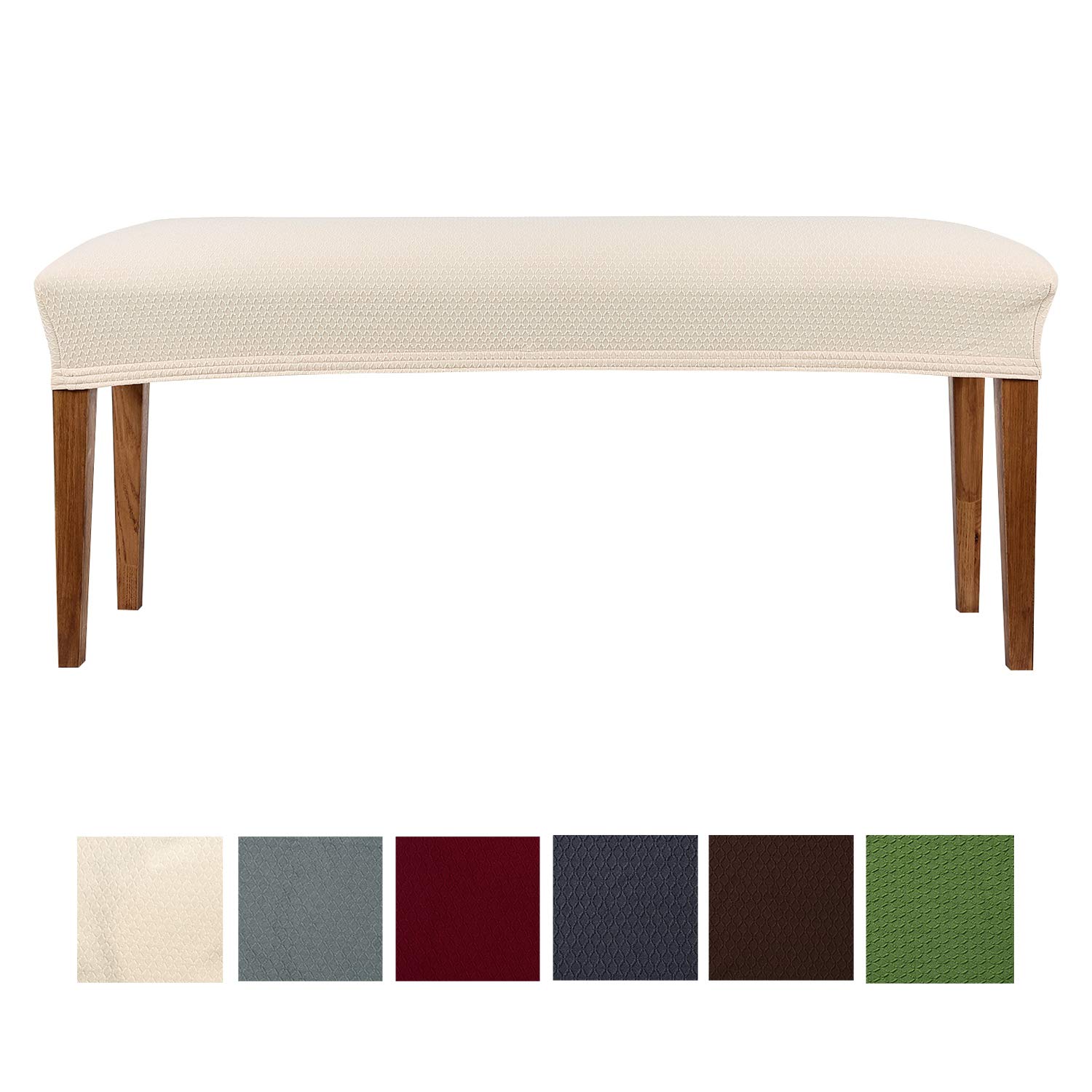 smiry Jacquard Dining Room Bench Covers, Stretch Spandex