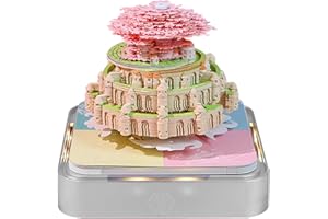 SIWEME Time Piece Calendar,3D Art Calendar Memo Pad 2026 Creative Desk Calendar with Light,Castle in Sky Tear Away Paper Carving 3D Memo Pad Art Notepad Christmas Gift