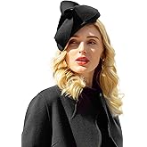 HIMESPORT Wool Felt Flower Fascinator Hats for Women Wedding Cocktail Tea Party Dress Pillbox Hat