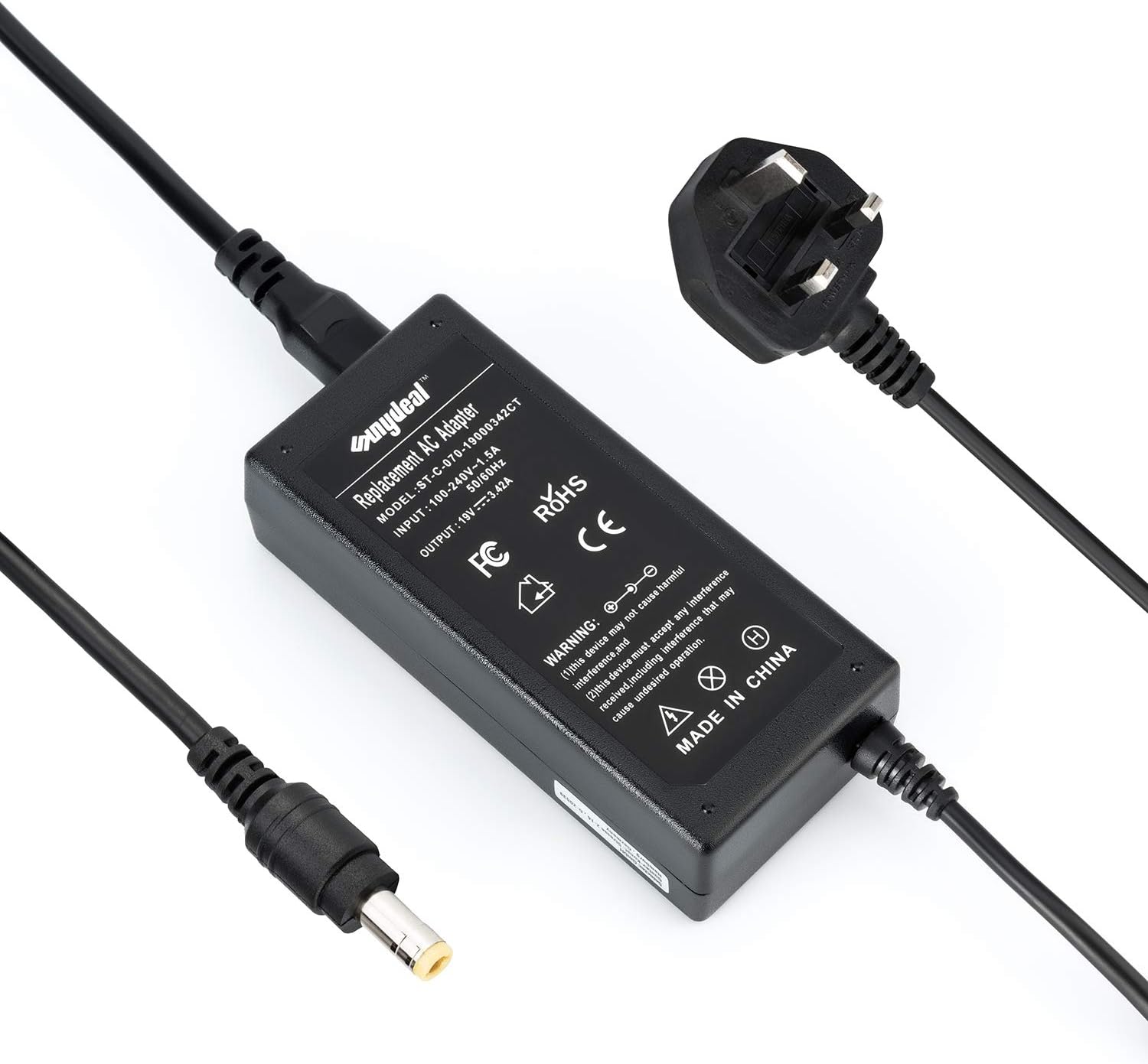 Sunydeal 90W 19V 4.74A Laptop Charger for ASUS Lenovo Toshiba Satellite C660 C850 L500 L750 C855 AC Adapter, Fit for PA3917U-1ACA PA3822U-1ACA PA5177U-1ACA EXA1203YH Notebook UK Power Supply 5.5*2.5mm
