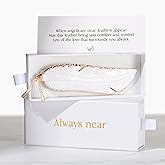 Hand-Carved Angel's Feather Memorial Ornament | Elegant Sympathy Gifts for Loss of Loved Ones | Remembrance Gift for Loss of Mother, Father, Pet, or Miscarriage | Includes Gift Box (1, No Charm)