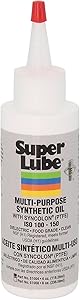 Super Lube 51004 Synthetic Oil with PTFE, High Viscosity, 4 oz Bottle,Translucent White
