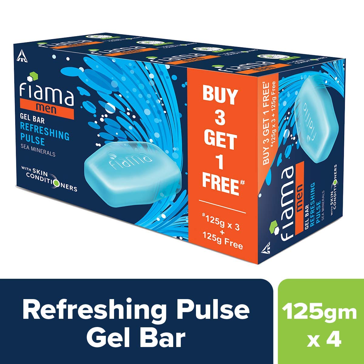 Fiama Men Refreshing Pulse Gel Bar 125g (Buy 3 Get 1 Free) Amazon.in