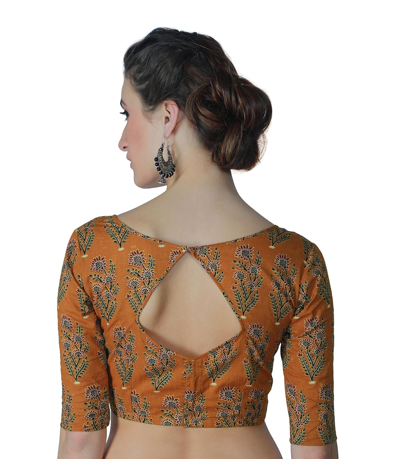 studio shringaar women's cotton back button saree blouse