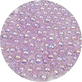Daiyifiy 900 Pcs 6mm Acrylic Round Beads AB Colors Craft Beads Round Spacer Beads with Holes for DIY Craft Making Necklace Bracelet Earring Ornament(17- Light Purple)