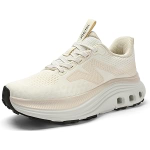 JOGTAIL Womens Wide Slip On Walking Shoes with Cushioned Arch Support Comfort Orthopedic Running Sneakers for All Day Standin