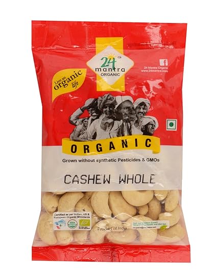 24 Mantra Organic Cashew Whole, 100g